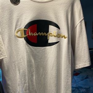 Worn champion tee